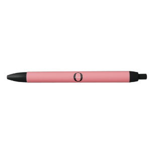 Personalised Monogram Script Name Black White Pink Black Ink Pen
