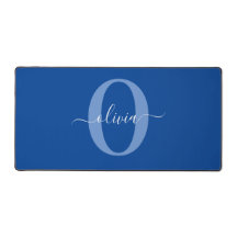 Personalised Monogram Script Name Blue White