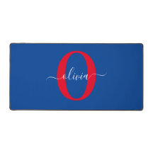 Personalised Monogram Script Name Blue White Red