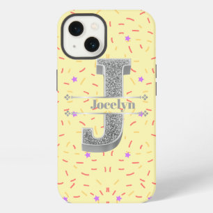 Personalised Monogram Silver Initial J Your Name iPhone 13 Case