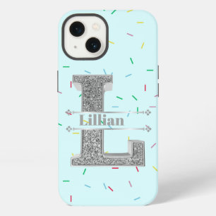 Personalised Monogram Silver Initial L Your Name iPhone 13 Case