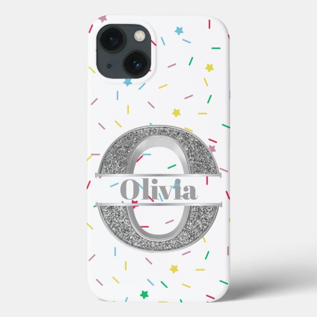 Personalised Monogram Silver Initial O Your Name   Case-Mate iPhone Case (Back)