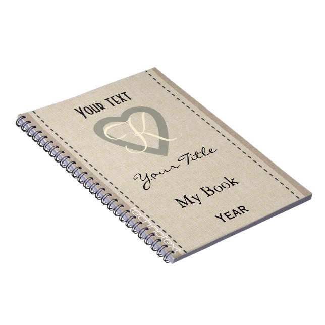 Personalised Monogram Simple Heart Notebook (Right Side)