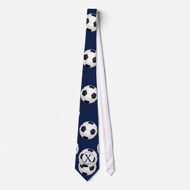 Personalised Monogram Soccer Balls Sports Tie (Front)
