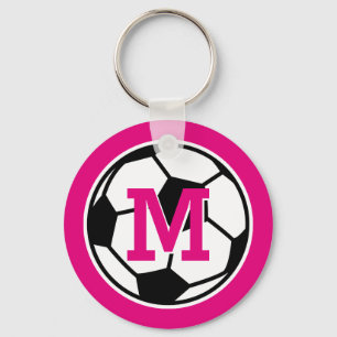 Personalised monogram soccer keychains for girls
