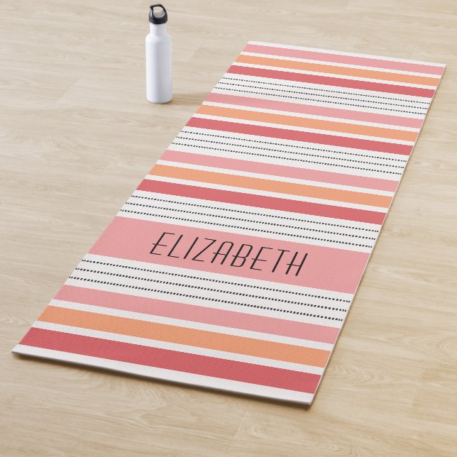 Personalised Monogram Striped Yoga Mat (In Situ)