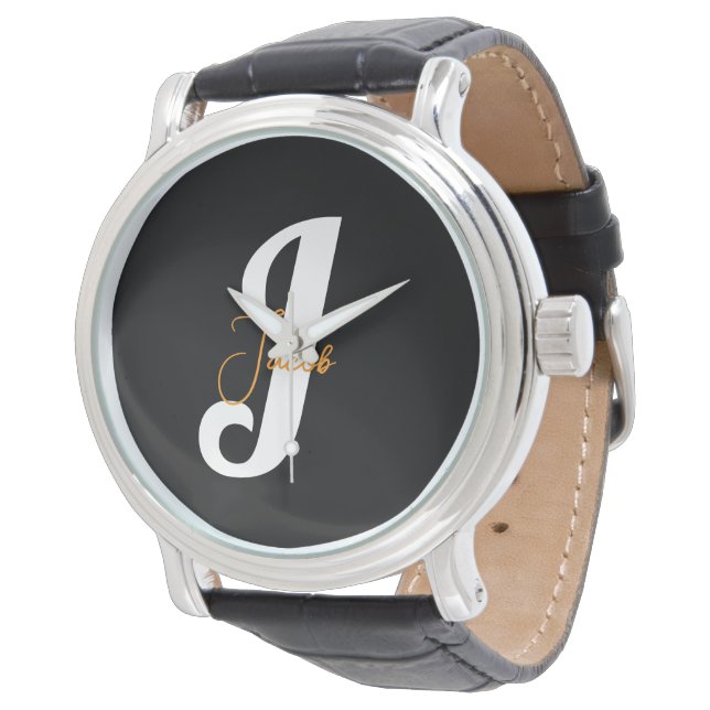 Personalised Monogram – Stylish Custom Design Watch (Angled)