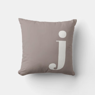 Personalised Monogram Stylish Earthy Initial Taupe Cushion