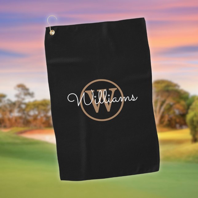 Personalised Monogram Stylish Script Name Golf Towel (Personalized Monogram Stylish Script Name Golf Towel)