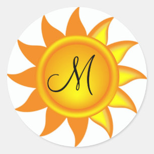 Personalised Monogram Sun Beach Stickers