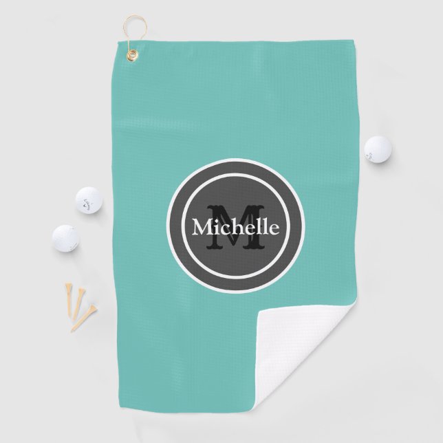 Personalised Monogram Teal Women's Golf Towel (InSitu)