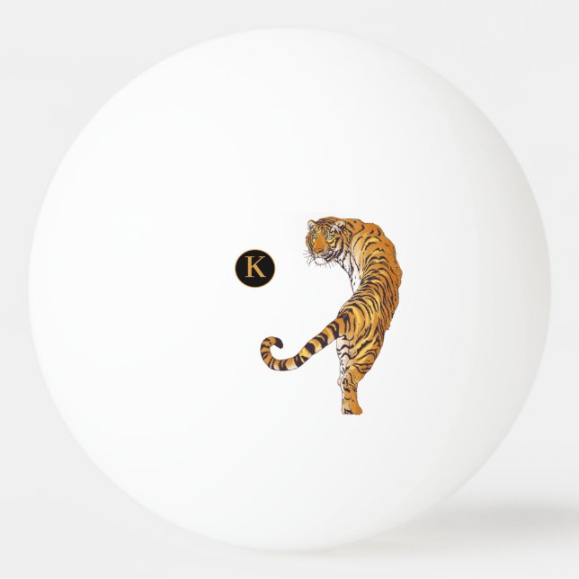 Personalised Monogram Tiger Wild Animal  Ping Pong Ball (Front)