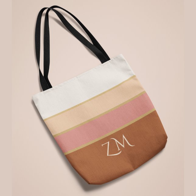 Personalised Monogram Tote Bag Elegant Dusty Rose  (Creator Uploaded)