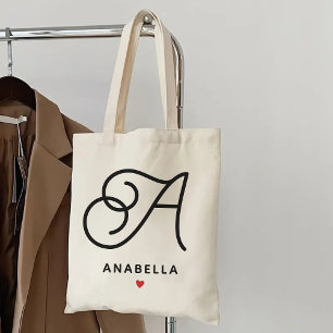 Personalised Monogram Tote Bag, Gift for Women Bag