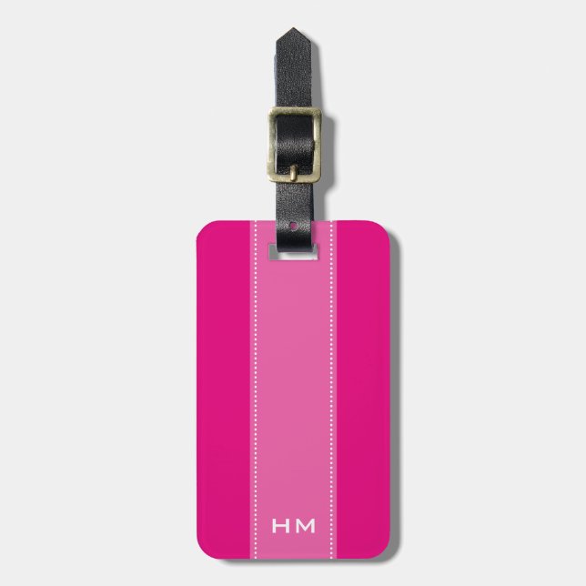 Personalised monogram travel luggage tag for women (Front Vertical)