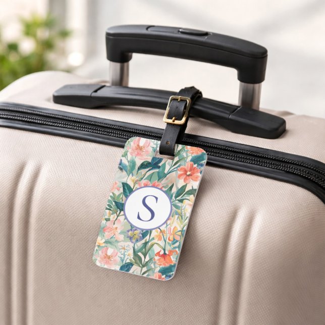 Personalised Monogram Tropical Travel Gift Luggage Tag (Creator Uploaded)