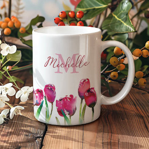 Personalised Monogram Tulip Coffee Mug