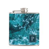 Personalised Monogram Turquoise Sea Waves