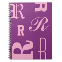 Personalised Monogram, Typography Initials, Purple