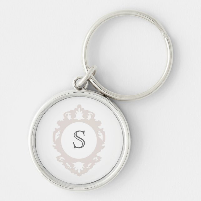 Personalised Monogram Vintage Frame Keychain (Front)