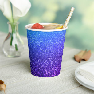 Personalised monogram vintage glitter shine 3 ring paper cups