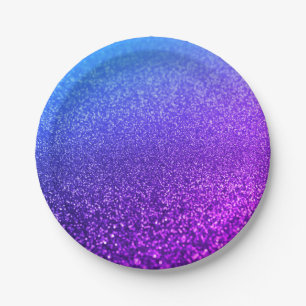 Personalised monogram vintage glitter shine 3 ring paper plate