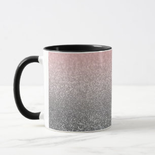 Personalised monogram vintage glitter shine pink s mug