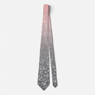 Personalised monogram vintage glitter shine pink s tie