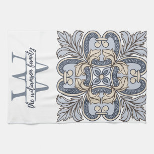 Personalised Monogram W Kitchen Towel 
