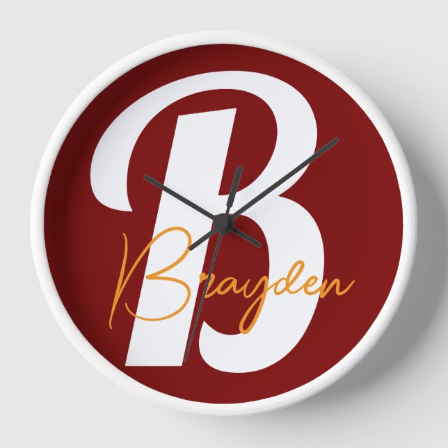 Personalised Monogram Wall Clock (Front)