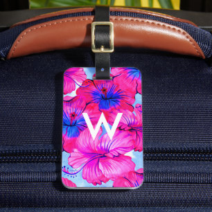 Personalised Monogram Watercolor Pattern  Luggage Tag
