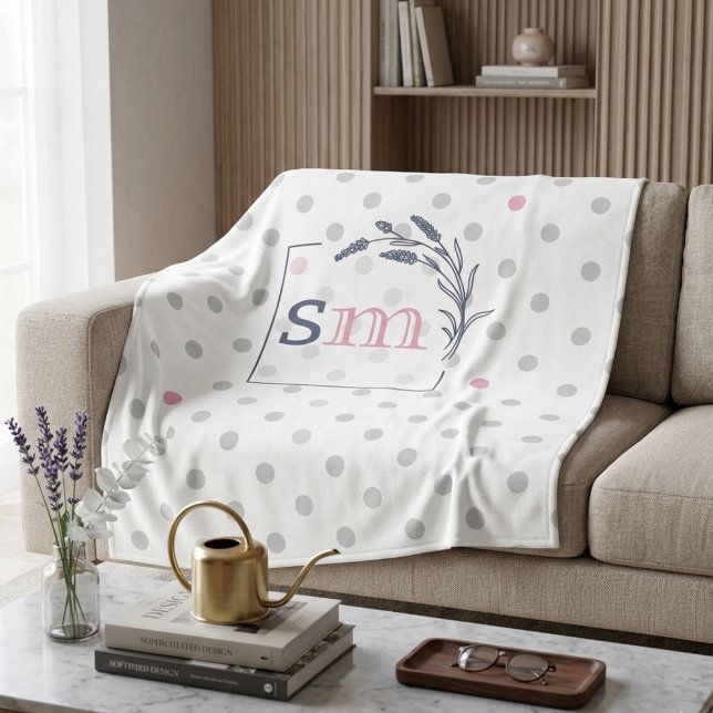 Personalised Monogram Wedding Gift Couple Bride Fleece Blanket (Creator Uploaded)