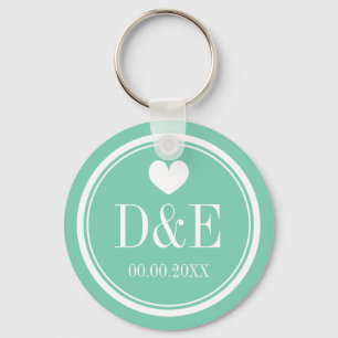 Personalised monogram wedding party favour key ring