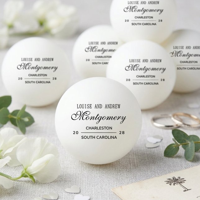 Personalised Monogram Wedding  Ping Pong Ball (Personalized Monogram Wedding Ping Pong Ball)