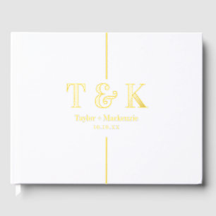 Personalised Monogram Wedding Real Foil Guest Book