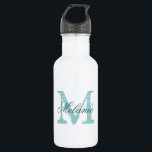 Personalised monogram wedding water bottles<br><div class="desc">Personalised monogram wedding water bottles. Vintage name initial letter with stylish script calligraphy typography for name. Classy monogrammed design for rustic country chic bridal shower or elegant wedding reception party. Personalizable with name, quote or tittle. Make your own for bride to be and bride's entourage; junior bridesmaids, maid of honour,...</div>