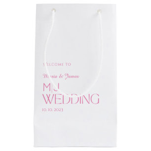 Personalised Monogram Wedding Welcome Small Gift Bag