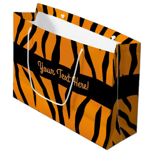 Personalised Monogram Wild Thing Tiger Stripes Large Gift Bag