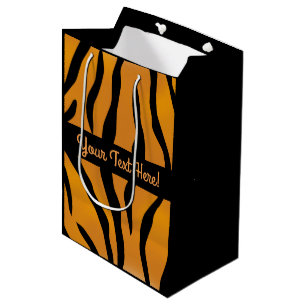 Personalised Monogram Wild Thing Tiger Stripes Medium Gift Bag