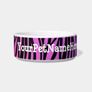 Personalised Monogram Wild Zebra Print Purple Bowl