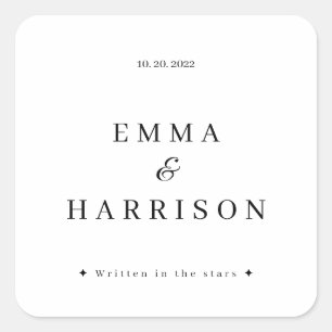 Personalised Monogram Zodiac Wedding Names Sticker