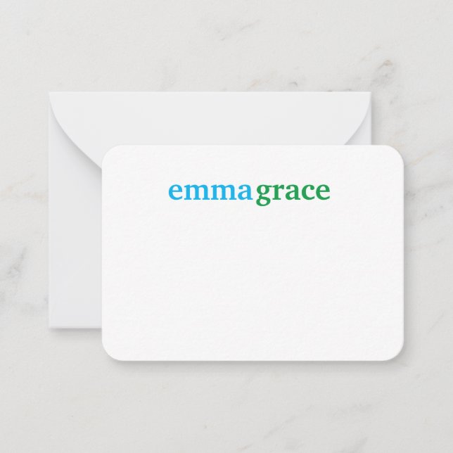 Personalised Monogramed Stationery Note Card (Front)