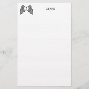 Personalised Monogrammed Angel Wings Stationary Stationery
