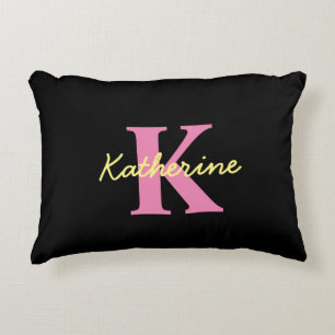 Personalised Monogrammed Black Modern Decorative Cushion