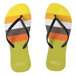 Personalised Monogrammed Colour Strips Flip Flops