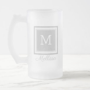 Personalised Monogrammed Frosted Glass Beer Mug