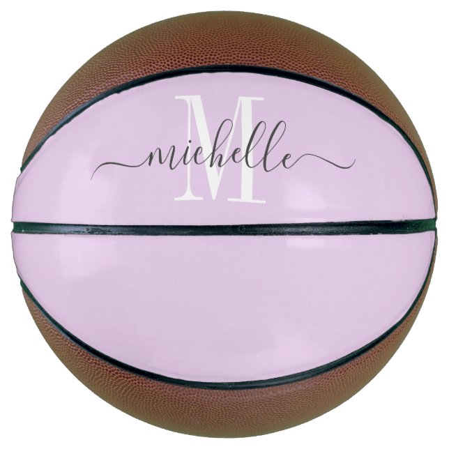 Personalised Monogrammed Girl's Pastel Lavender Basketball (Front)