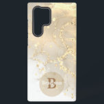 Personalised Monogrammed Gold Marble Glitter Samsung Galaxy Case<br><div class="desc">This gold marbled design offers a touch of luxury to your cell phone case. The template makes it easy for you to add your monogram and name!</div>