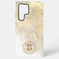 Personalised Monogrammed Gold Marble Glitter