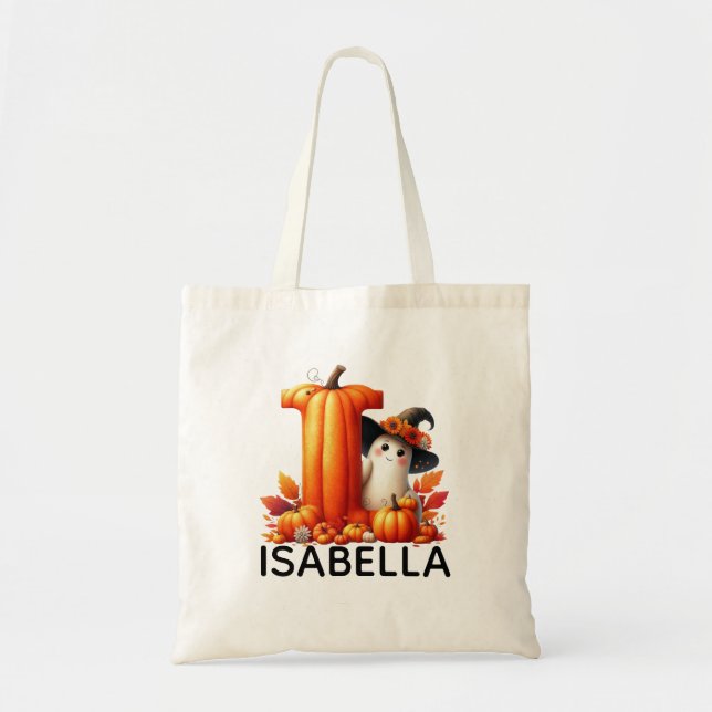 Personalised Monogrammed Halloween Tote Bag (Front)